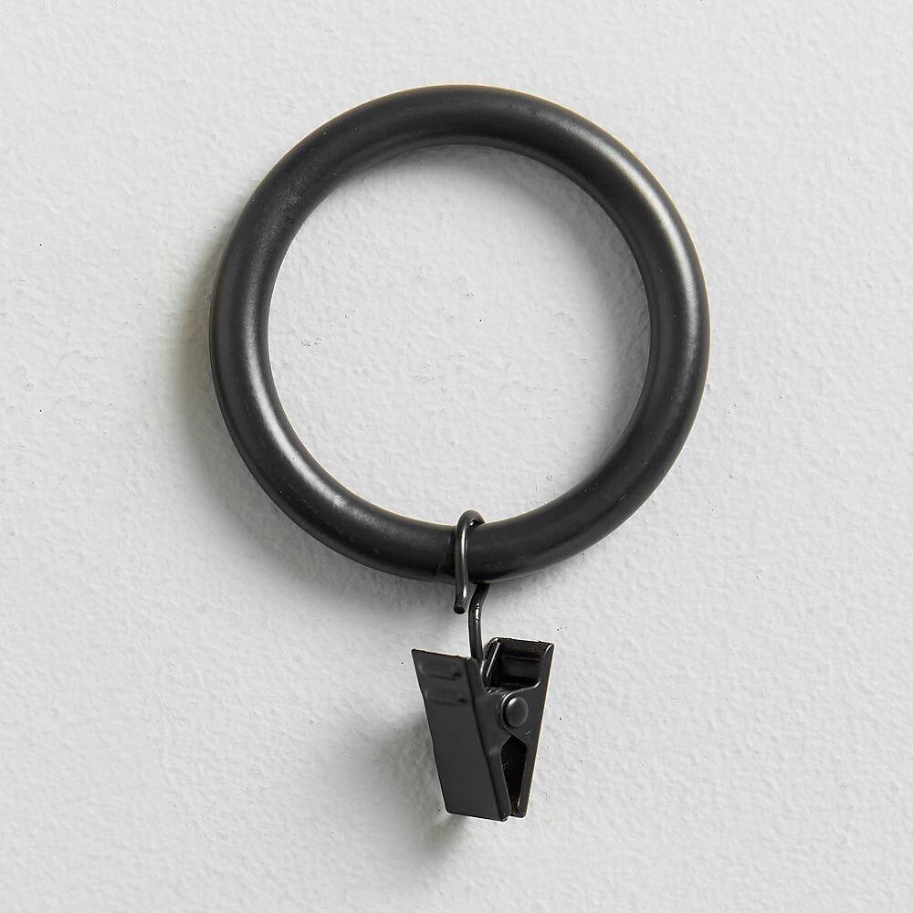 Pottery Barn Classic Steel Curtain Clip Rings Set of 10 Large Cast Iron Black